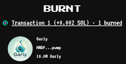 appGarly's tweet photo. 10M $GARLY Burned! https://t.co/1jsHWqwLhq