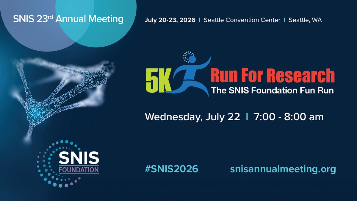 SNISinfo's tweet photo. We're looking forward to one of our favorite events of the Annual Meeting, the #SNISFoundation 5k! There's still time to register, so pack your sneakers and get ready to raise funds for research. #SNIS2026 Register: https://t.co/AnjMz2lC7v https://t.co/MdDrQqJkzA