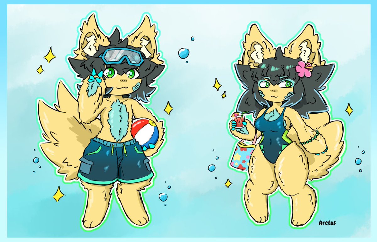 Arctus21's tweet photo. Wishing everyone a lovely summer! don't forget to drink water! #summer #fluffy #cute https://t.co/Mu5WjgYMqz