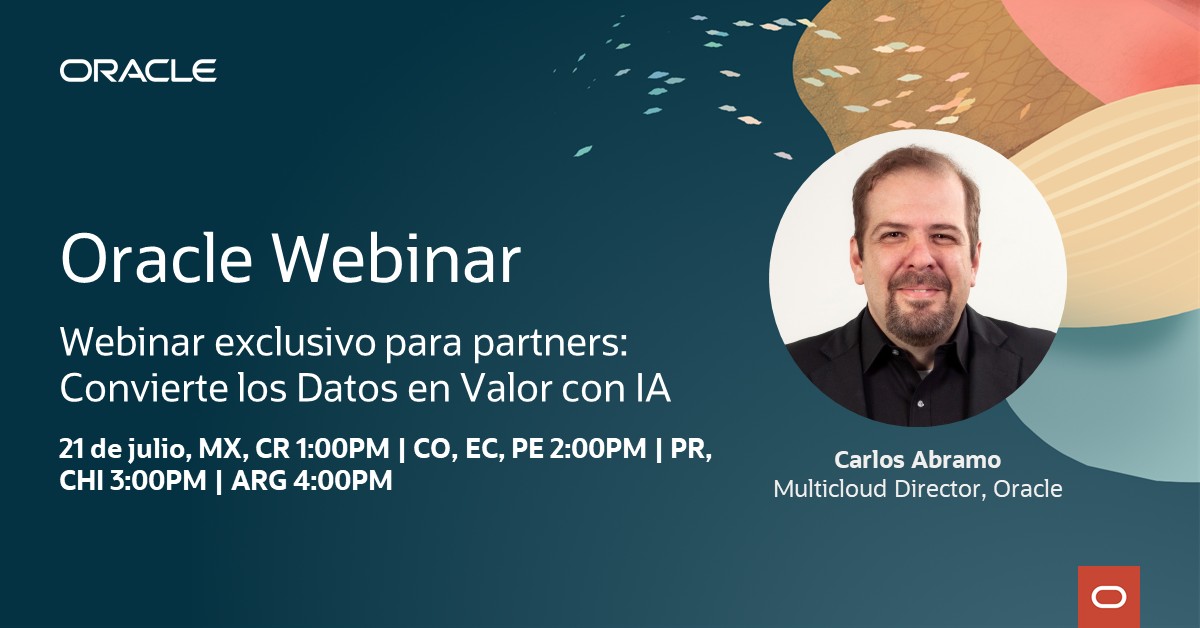 JSANCHEZG77's tweet photo. ¡Exclusivo Partners de Oracle! 📢 Descubre cómo transformar datos en valor con IA y fortalecer tus estrategias comerciales con arquitectura y gobernanza. 🚀
Inscríbete aquí:
https://t.co/yAtakPVr4F https://t.co/7vbEhOOkjA