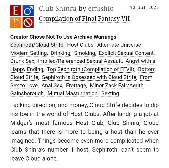 emishioo's tweet photo. FINAL CHAP😱

Club Shinra 20/20
Host club AU
COMPLETE

Thank you so much to everyone for all your support and love for something so special to me. 

TY to Lucky and Noodie for all your help. You are simple the best. 
Art by Noodie

link below
#sefikura https://t.co/BuKQbmxbrp