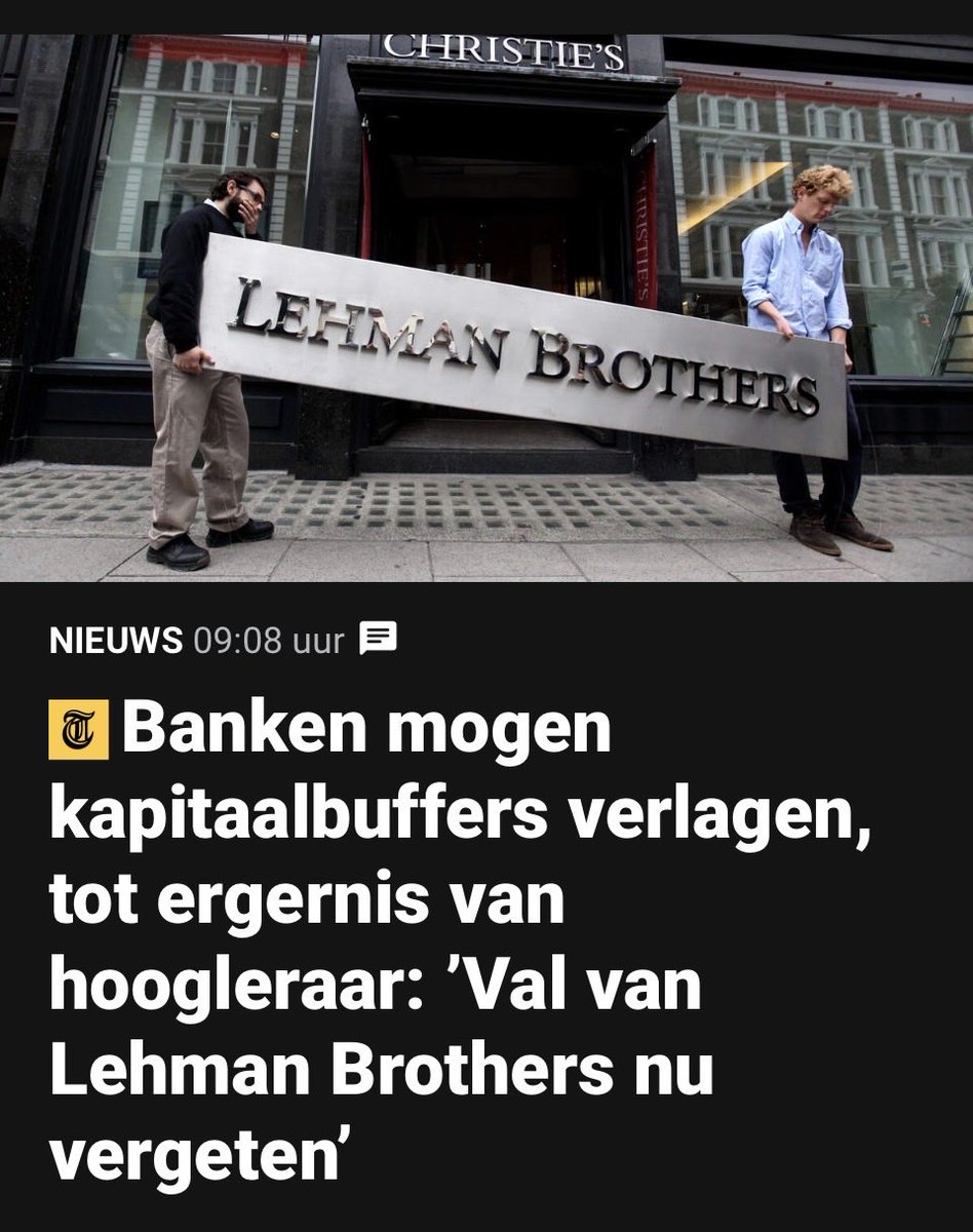 ArtvanLee's tweet photo. @Minister_FIN 
Dit ga je toch niet toestaan Eelco? Op de high van de economie zulke domme dingen bedenken, dat is vragen om ellende. Ik ga niet weer met de portemonnee klaar staan om banken te redden die hun “overtollige” buffers  aan bonussen en dividend er doorheen jassen https://t.co/HjgnIrgDql
