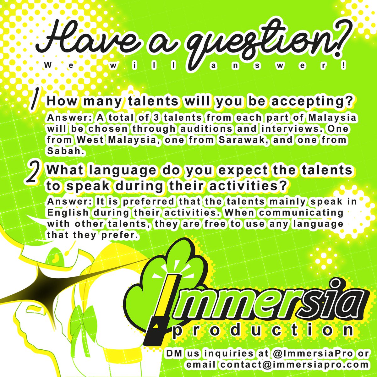 ImmersiaPro's tweet photo. 🌿VTubers, you've got a question about ImmersiaPro?🌿

We have the answers! If you have more questions, feel free to ask directly in the reply or via DMs!
We will answer them as soon as possible🫶

Leave a follow, retweet, and like to keep an eye on our development🖋️ https://t.co/8y3VCTcYZH