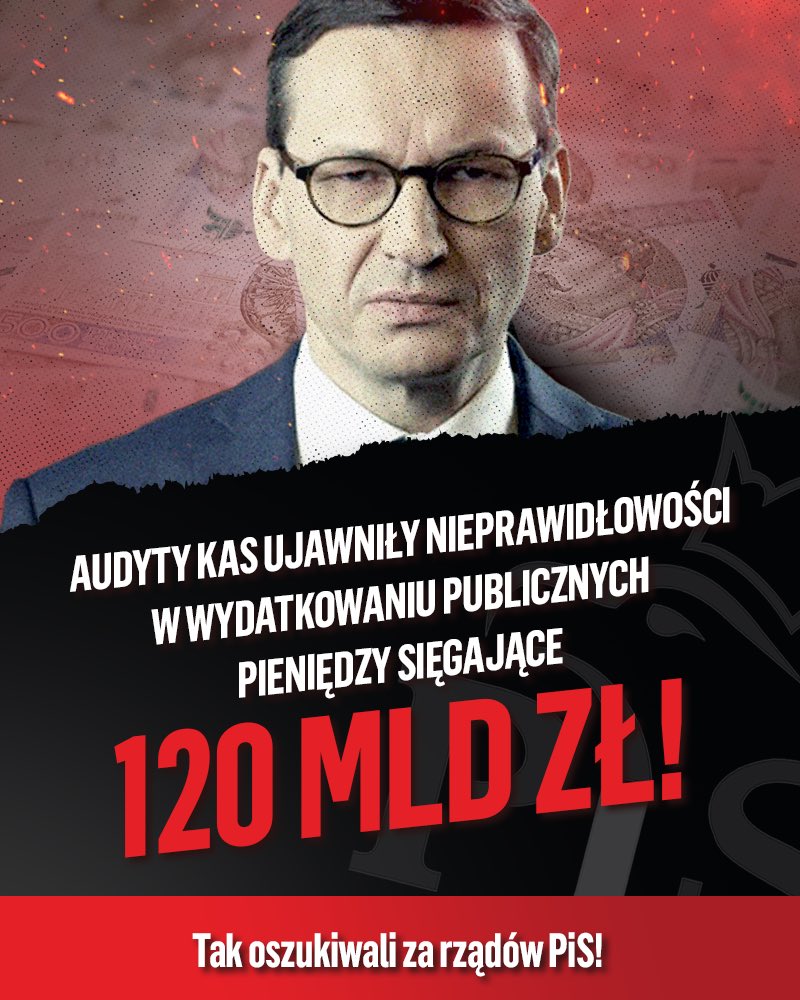 Obywatelska_KO's tweet photo. Audyty KAS: nieprawidłowości w wydawaniu publicznych środków za rządów PiS mogły wynieść nawet 120 miliardów zł❗️ https://t.co/gUOqDw9lC1