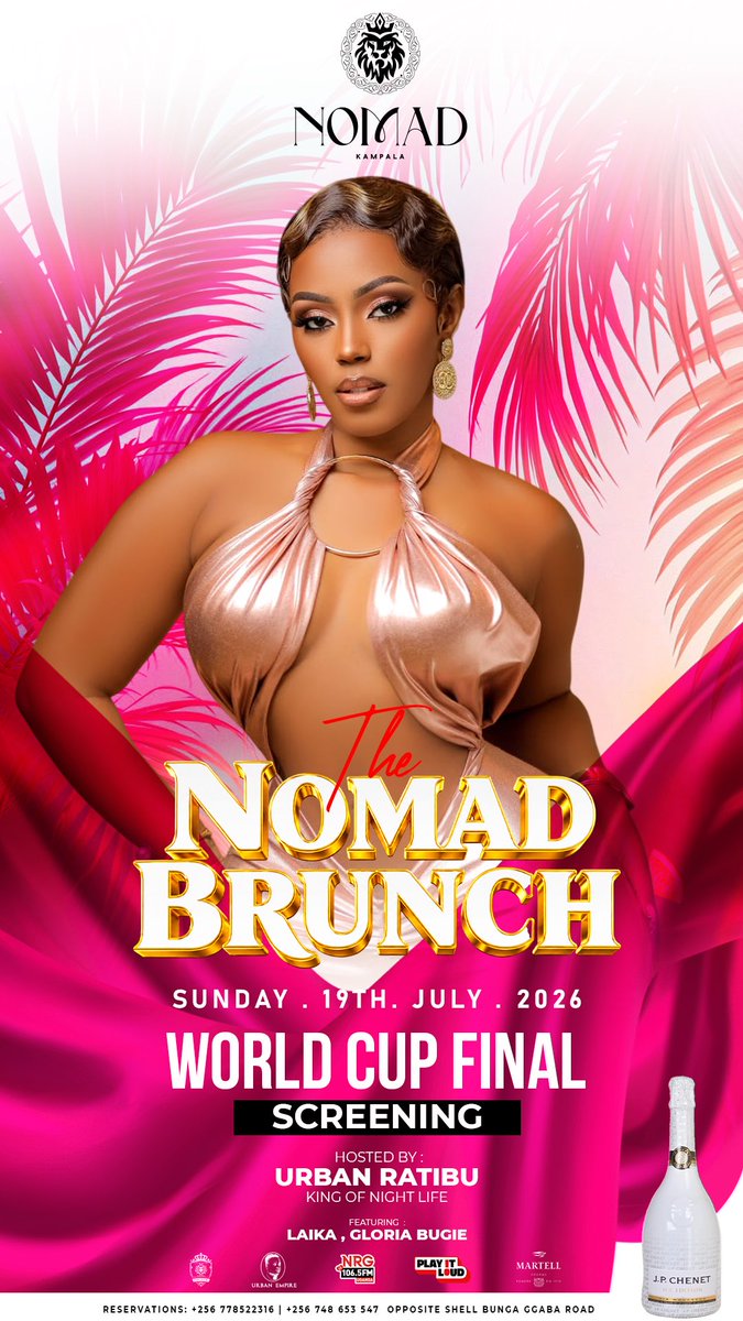 NOMAD_KAMPALA's tweet photo. ⚽ Nomad Brunch – World Cup Finals LIVE on Our Big Screens! 🍽️

The biggest football showdown deserves the biggest atmosphere! Join us at Nomad Kampala for an unforgettable brunch as we witness the World Cup Final LIVE on our giant screens. Ft @gloria_bugie and @laikamusic__ https://t.co/bqF3hxiR6H
