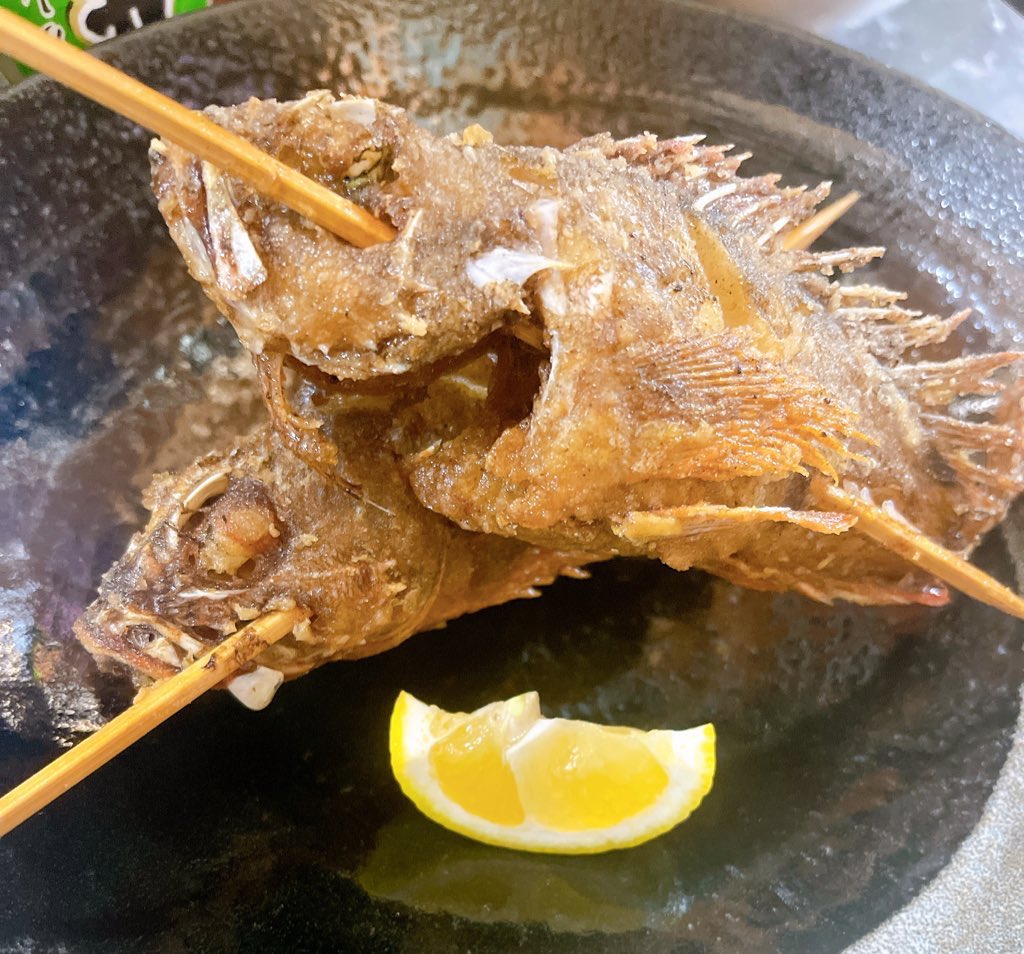 ryougetsugram's tweet photo. 丸揚げ！カリカリサックサク✨️

本日釣れたてのお魚あります！
刺身・焼き・煮付け・揚げ
お好きな食べ方で😆

冷た～い手羽唐や、冷や汁も！
数量限定です🎶

お席空いてますよー！
ご来店お待ちしております😄 https://t.co/6uqS6BB0se
