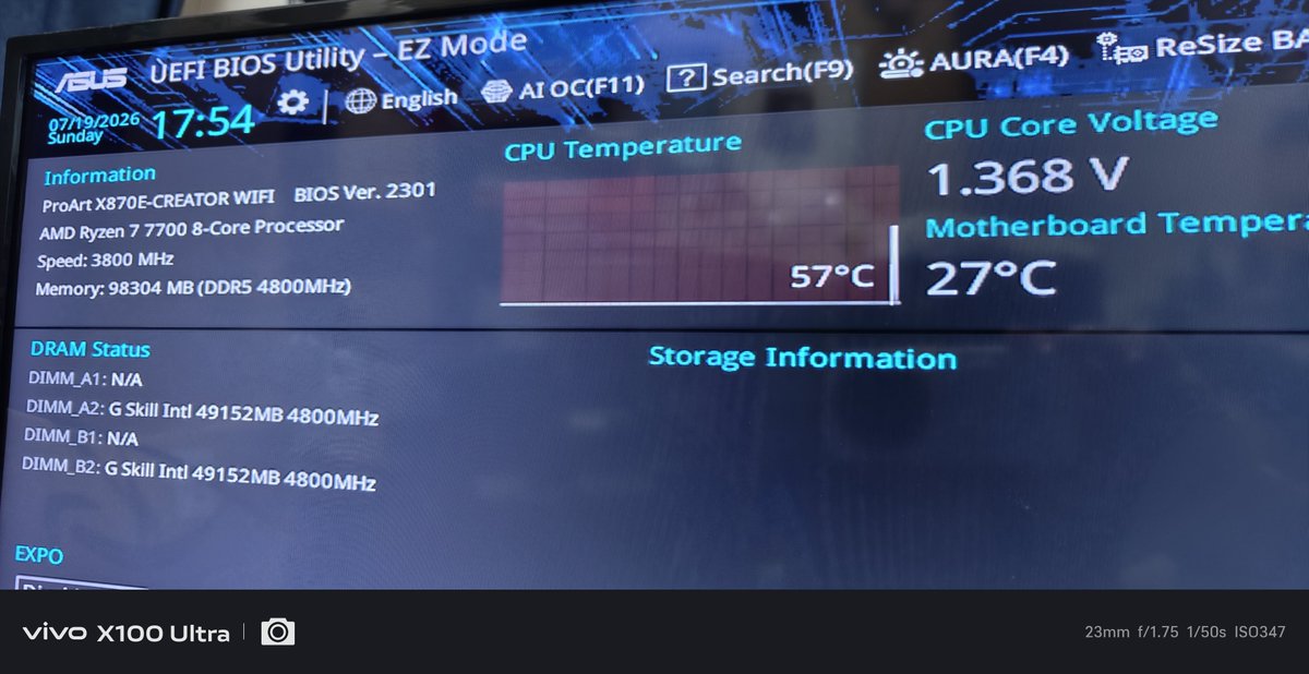 以前買ったおジャンクのRyzen7 7700ちゃんも無事に起動出来て安心ε