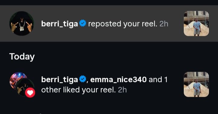 djstreetst's tweet photo. Thank you Berri Tiga
For reposted my video
On Instagram ๐ ๐ ๐
Family happy Sunday๐
Go and strea Adamma
By @TigaBerri x @izztopik
X @Zlatan_Ibile @Izztopik_1
@berri62558tiga #adamma https://t.co/zMrpqEwJcG