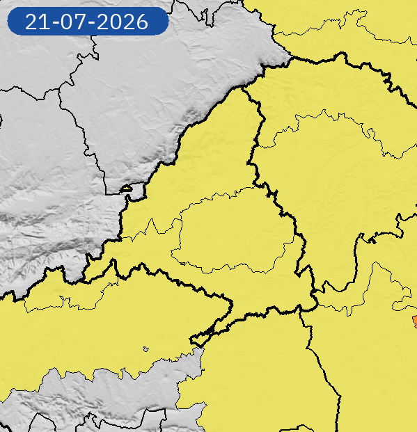 AEMET_Madrid's tweet photo. 19/07 11:24 AVISOS PASADO MAÑANA | Comunidad de Madrid: temperaturas máximas. Nivel máximo de aviso: amarillo.
Actualizaciones en https://t.co/wtnxfrPjIy https://t.co/VsGzjWVihE