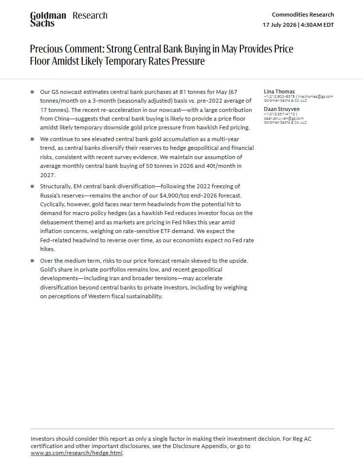 CRUDEOIL231's tweet photo. Goldman on precious metal.

#gold $gld https://t.co/Dn5Zu38dmZ