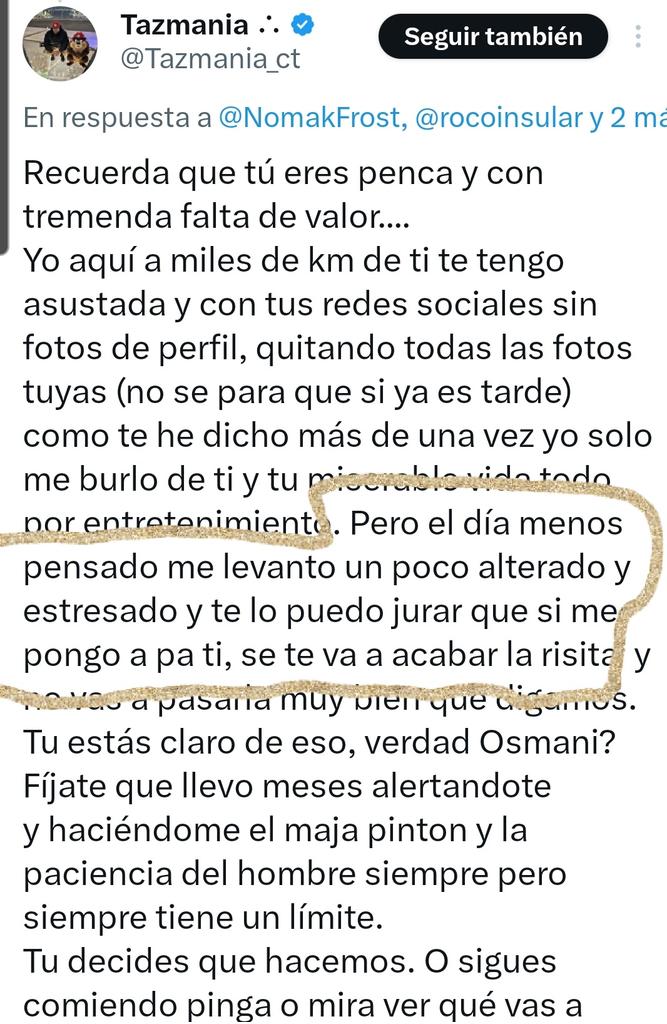 NomakFrost's tweet photo. @Tazmania_ct @4nticomunista Yo no soy el que vive alterado y con tremendo estrés 😁 esta frasecita superó a la otra : " se te va a acabar la risitaaaaaaaaaaaaaaaaaaaaaa🤬🤬🤬🤬🤬🤬🤬🤬🤬🤬🤬🤬" https://t.co/ZuXwgBpsuL