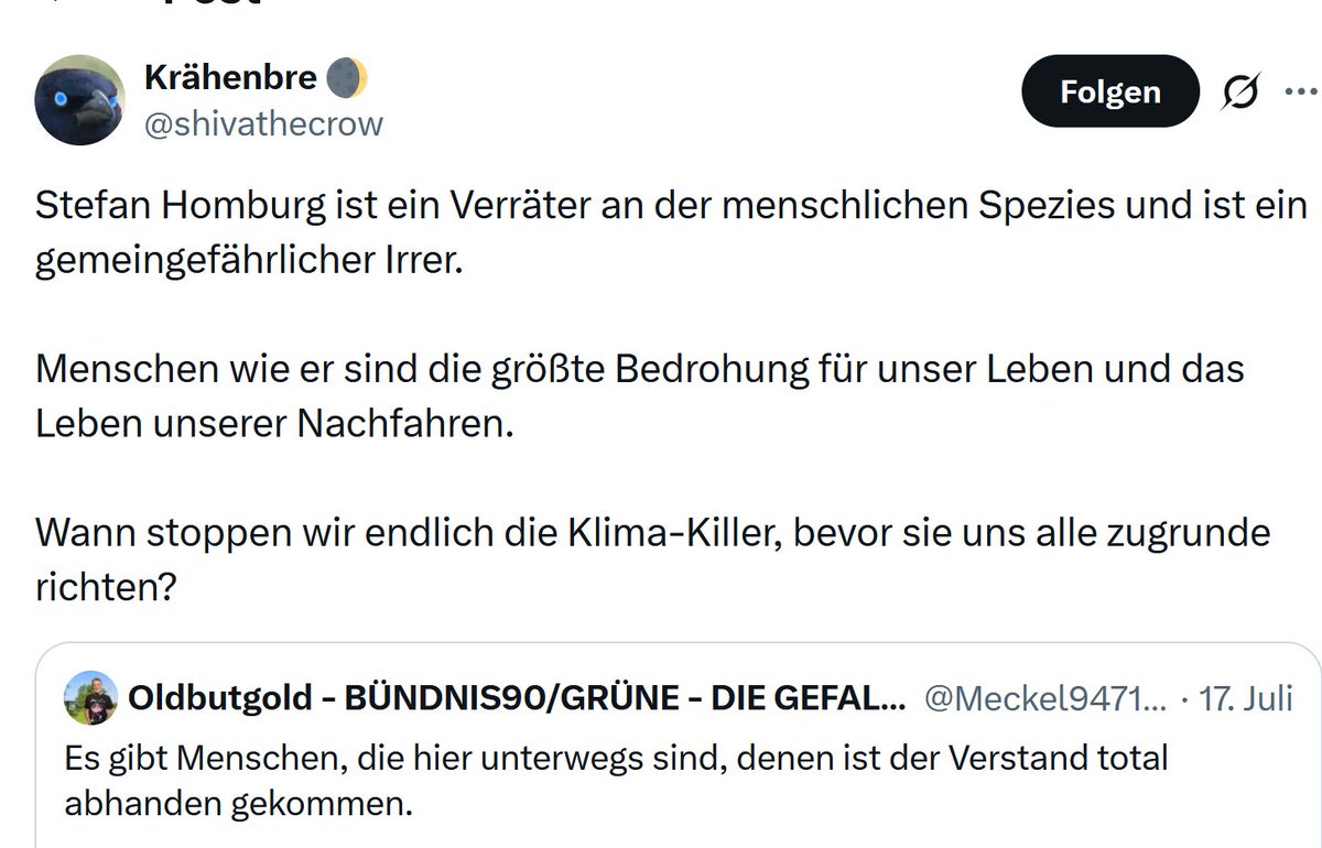 SHomburg's tweet photo. Grüne, wenn man Fakten aufzählt und sie nichts dagegensetzen können ... https://t.co/lN4P48cpFM
