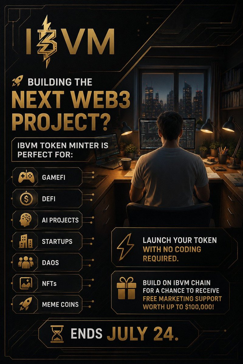 IBVMCHAIN's tweet photo. Launch your token in minutes with IBVM Token Minter—no coding required. ⚡ https://t.co/wBpijd9ANR