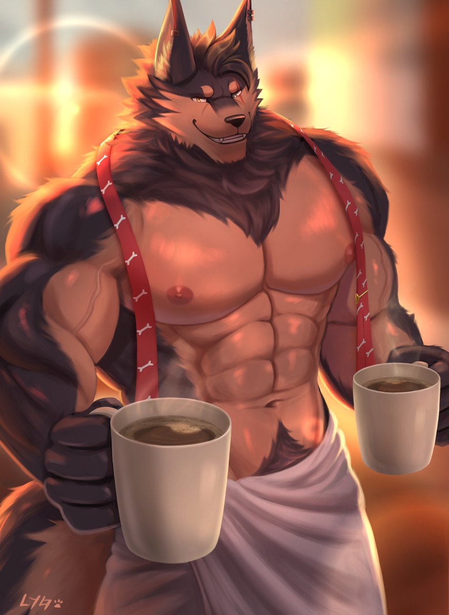 Lygarus's tweet photo. Waking up to Skia offering you your morning coffee☕️
I would um like some of your milk with that too~🥛

Had to give skia an outfit for max bond cause he still has no outfits ._.
#NevernessToEverness📷 #NTE📷 #Skia https://t.co/55jh3f43A2