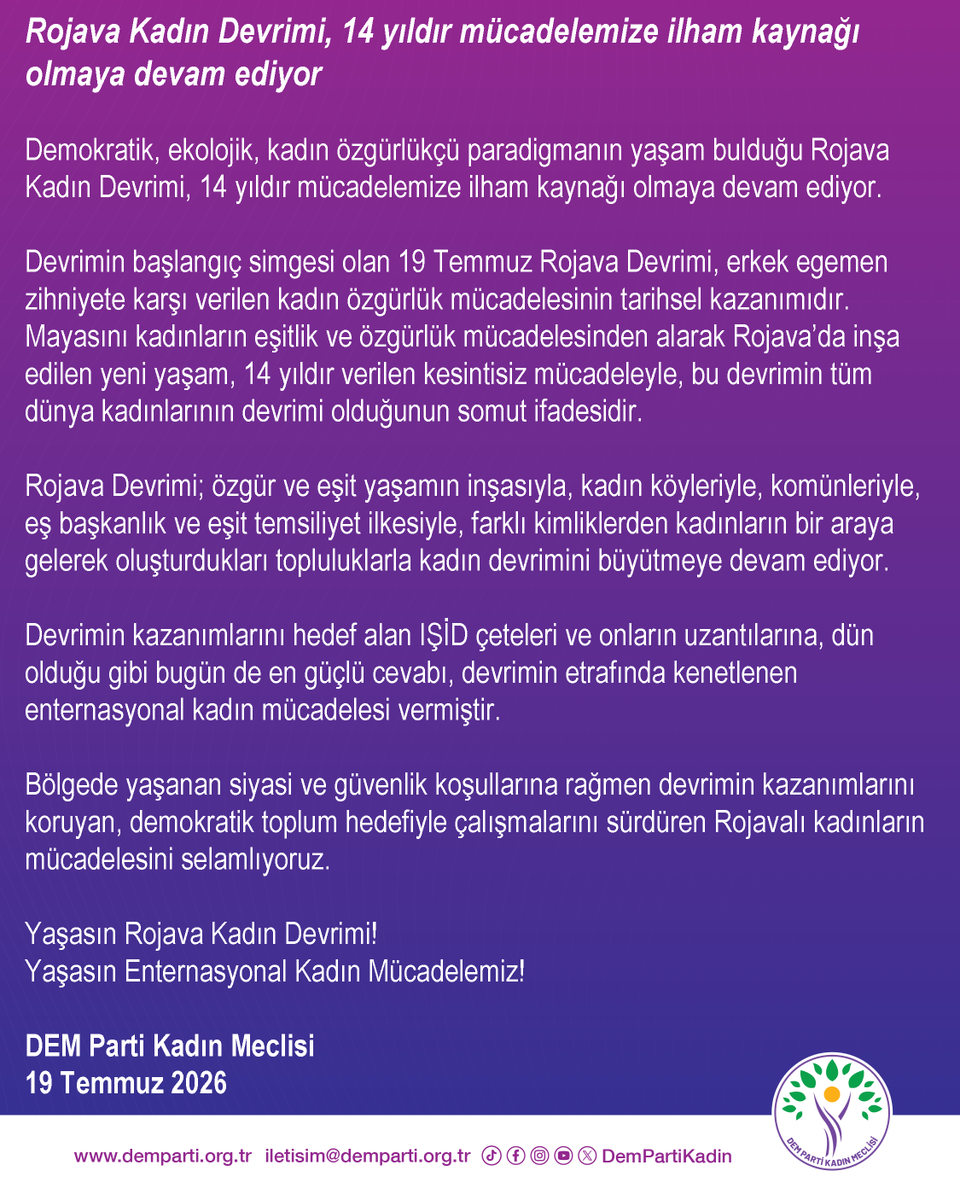 DEM Parti Kadın Meclisi tweet media