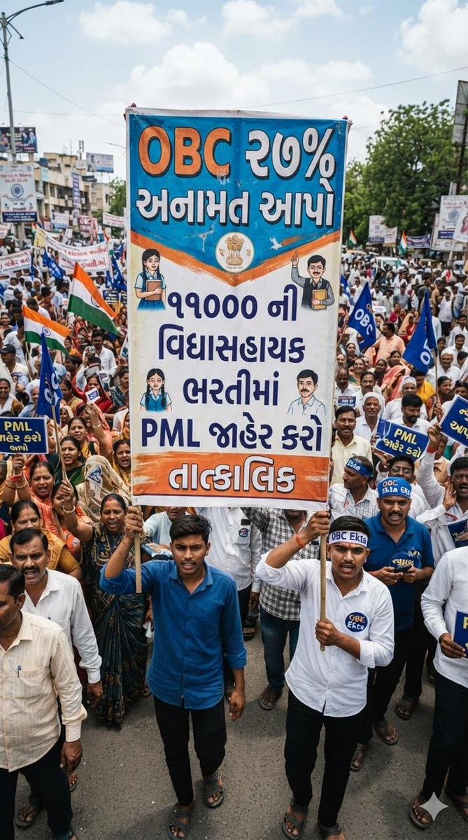 Alkeshlaban0's tweet photo. ઓબીસી ઉમેદવારની એક જ માંગ કે ગુજરાતની અનામત નીતિ મુજબ વિદ્યાસહાયકની ભરતીમાં 27% અનામતની સીટો પૂરેપૂરી આપવામાં આવે અને વિદ્યા સહાયકનું ભરતી pml જલ્દીથી જાહેર કરવામાં આવે https://t.co/NSEbz0JD3u