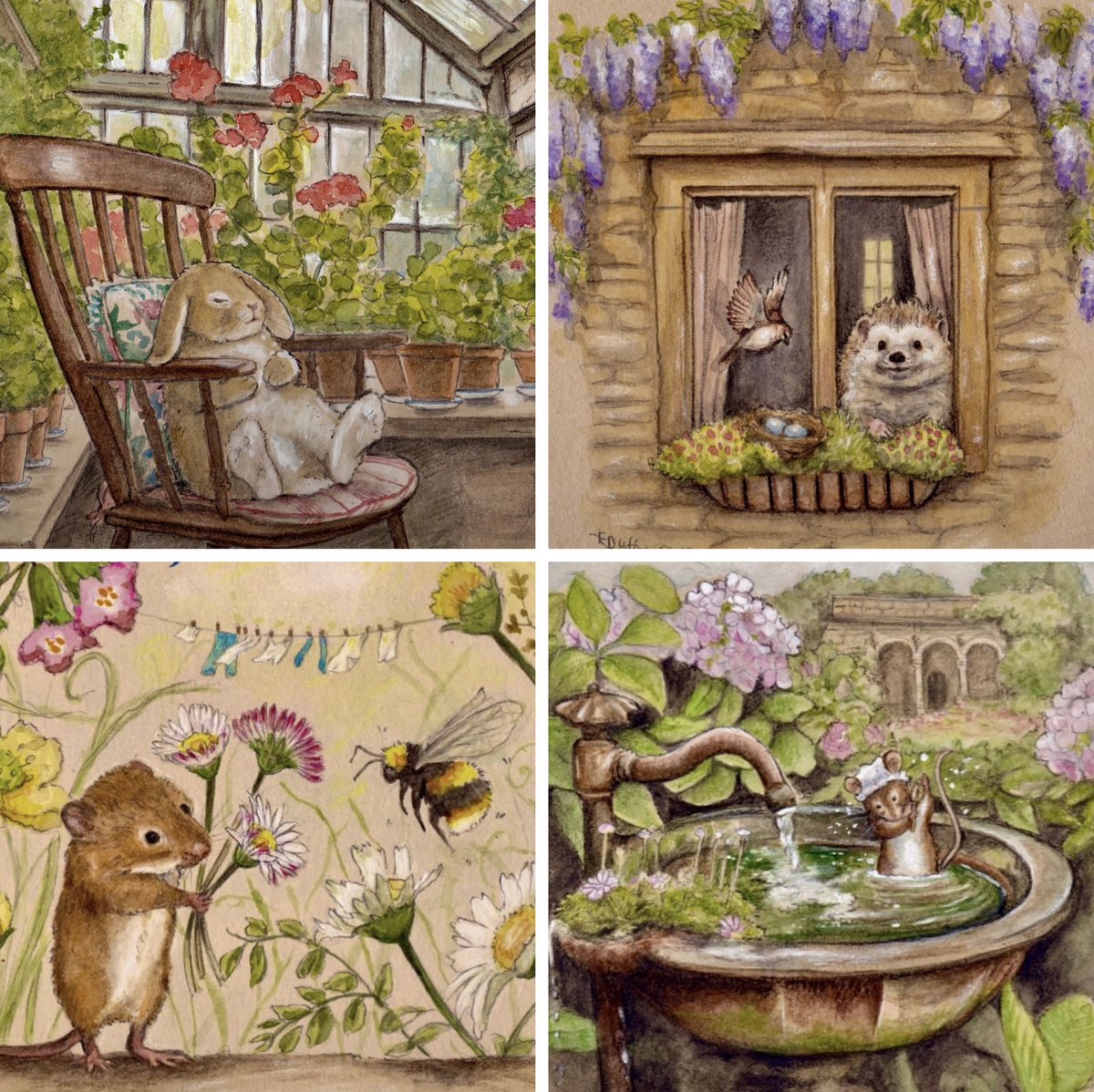 frome_maude's tweet photo. The lovely days of summer. 
#Illustrations: Emily Duffin
#FolkloreSunday https://t.co/0H1sKOA9Wh