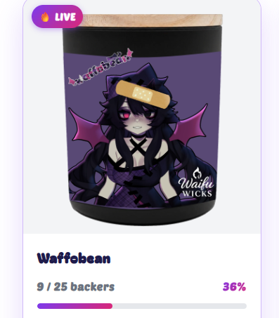 waffobean's tweet photo. ‼️💜ANNOUNCEMENT💜 ‼️

Do you suffer from Anxiety?

I'm working with @WaifuWicks to bring to you:
❤️‍🩹🕯️Waffo Scented CANDLES🕯️❤️‍🩹

This is my VERY FIRST MERCHANDISE built to
➜ Reduce Anxiety
➜ Support Creativity
➜ Smell like WAFFO

More info below⬇️ https://t.co/8oxQ1VnYrJ