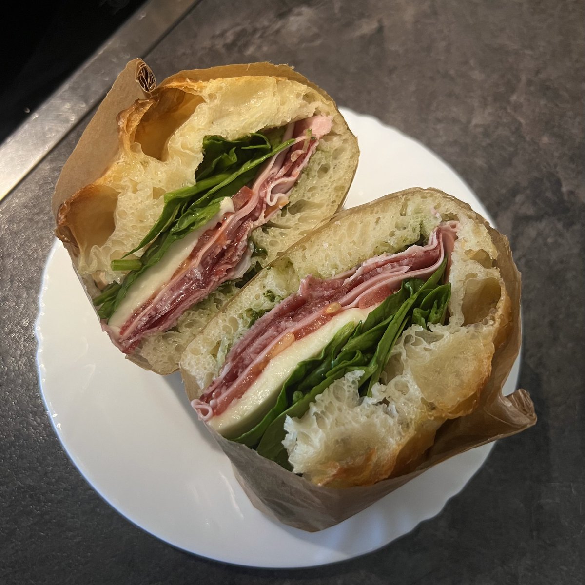 hvsteria's tweet photo. homemade focaccia sandwich and caesar salad wrap https://t.co/0at8GmtyCh