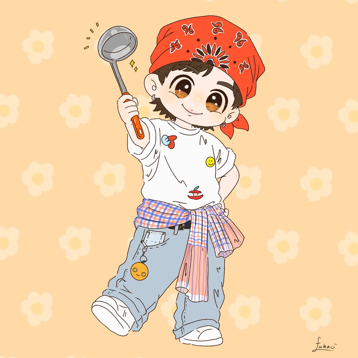 juju_fu0907's tweet photo. 給食当番EJ🍊最新版‼️笑
マイクが…
今回はお玉にﾍｰﾝ∠(　˙-˙ )／ｼﾝ✨✨
『お残しは許しまへんで〜🥣』
#andTEAM #EJ #ウィジュ #의주 https://t.co/ks66ZvhIJm