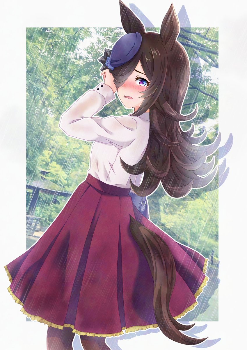 lupiacasiris's tweet photo. ふええ……傘忘れちゃった……☔なライスちゃん https://t.co/Ji5uuemsIM