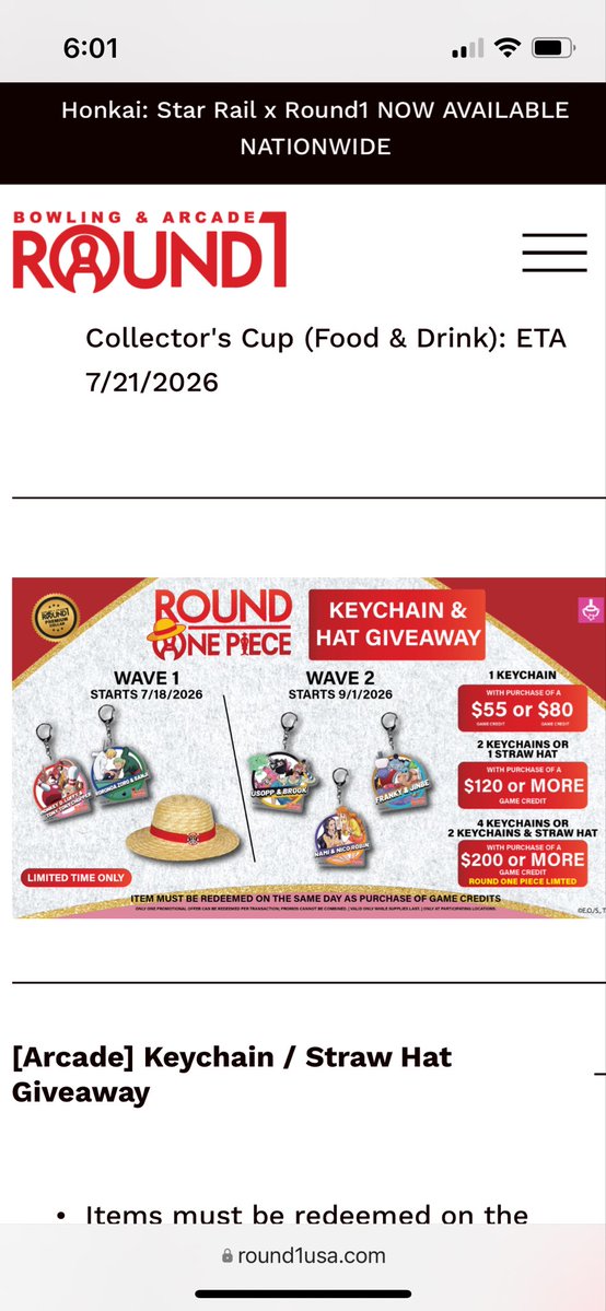 SenorBigB1's tweet photo. @ducky_onX @x3v6xa9 @Round1USA @tuneewakeup again just guessing as I am not a Round1 employee but there are 2 waves of merch: 7/18 and 9/1. 

the pr cards are phases. counting out the spacing between weeks from phase 1 to 2, I landed on 6. Could it be done after 2? yep. but it makes more sense that we will see more phases. https://t.co/Qtts2mBIhO