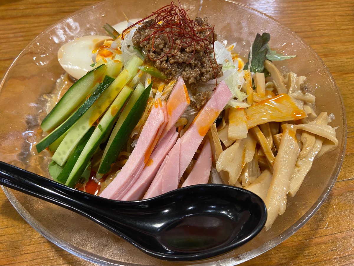 ya_pi_train's tweet photo. 冷やし担々麺もいいねえ！！
冷たいのに汗かいてる💦💦
代謝上げてこ！！

#ラーメン南の https://t.co/vvTxByad1o