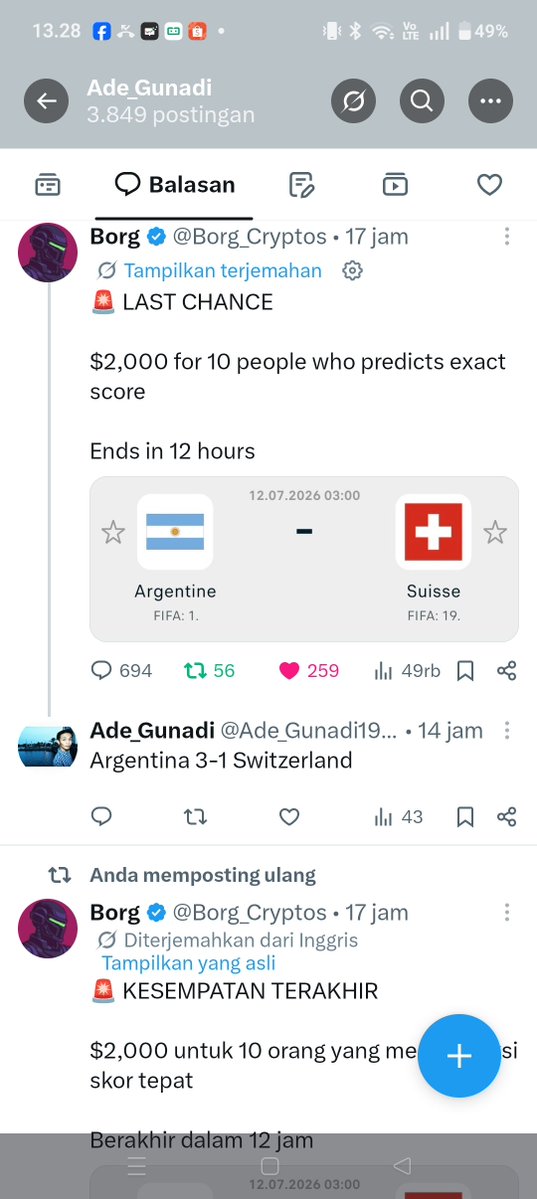 Ade_Gunadi1998's tweet photo. @Borg_Cryptos I just hope you don't give false hope to the people who answered correctly; you cannot imagine how much that promised money means to them—they need it for their families or to buy something they have long dreamed of. https://t.co/co8QiDcn9h