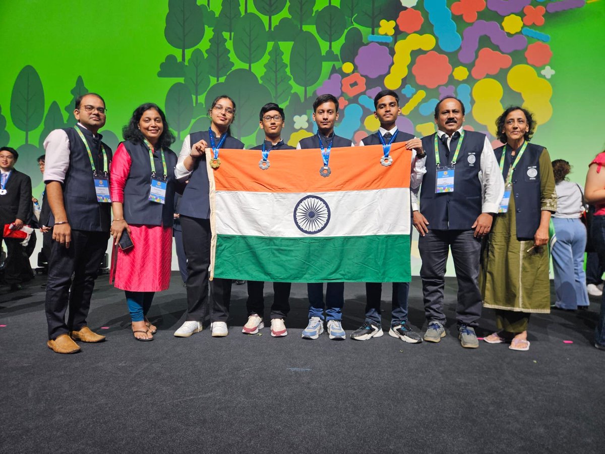 It is a matter of immense happiness that in the 37th International Biology Olympiad held in Vilnius, Lithuania, all four Indian team members secured medals, including one Gold.
Proud of Bhavyaa Gunwal, Soumil Maity, Nishit Kalani and Anmol Kumar for their success at the https://t.co/8KNqqhgFbM