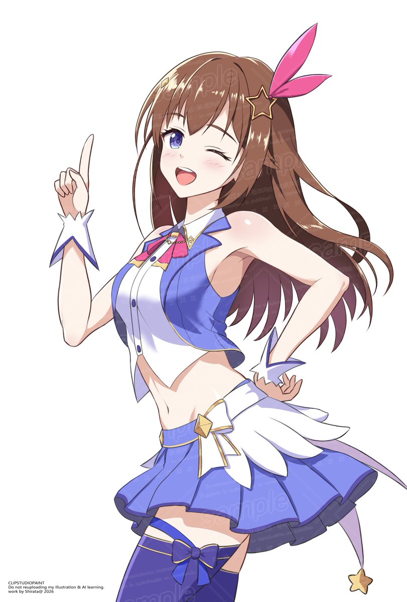 そら☪です♡ works】 引用元の企画向けにポストカードのそらちゃんイラストを描かせ
