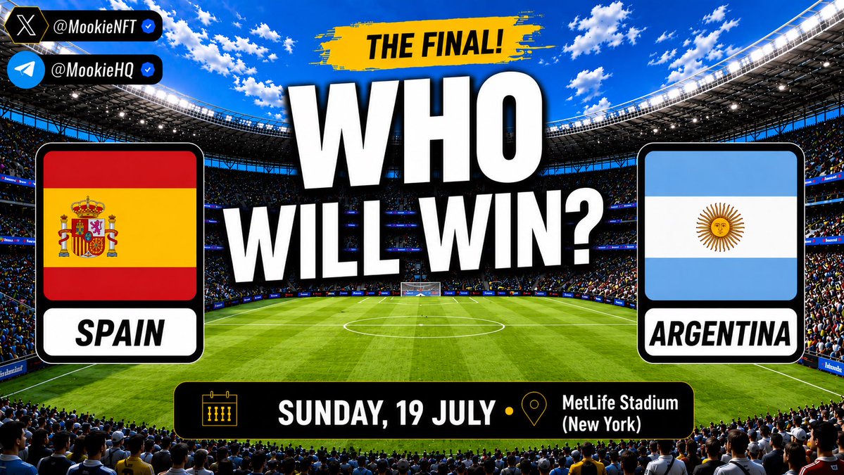 MookieNFT's tweet photo. 🇪🇸 Spain vs Argentina 🇦🇷

who will win?

world cup 2026 | THE FINAL 🏆 https://t.co/HZ3bE6EnHN