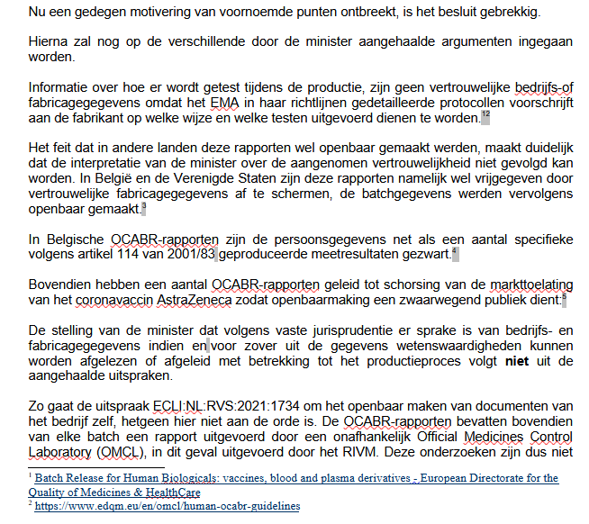 dancalegria's tweet photo. Ook in NL hebben we het probleem van DNA vervuiling in de mRNA injecties. 

De OCABR rapporten worden achtergehouden. Wij hebben met ons eigen team in 2021 de Pfizer/Biontech injectie als geanalyseerd. Met hulp van @Kevin_McKernan hebben we vanuit de sequencing data kunnen vaststellen dat ook de injecties die in NL werden gebruikt veel meer residueel DNA bevat met sequenties zoals het SV40 promoter region die er niet in mogen zitten.

Deze sequenties zijn overblijfsels vanuit de biotechnologische productie methode . Vlak voor de toekenning van de voorwaardelijke vergunning door de EMA waren er nog 3 Major Objections opgeworpen door de EMA wetenschappers. Zij werden overruled. 1 daarvan was de grote variaties in intact mRNA . Dit werd opgelost door de grens te verlagen naar 50%.

De andere 50% was dus niet coderend mRNA, dat zou geen probleem mogen zijn, ware het niet dat er dus ook andere eiwitten kunnen worden geproduceerd door het lichaam waarin het ingespoten wordt. Temeer als je bedenkt dat de DNA fragmenten coderen voor functionele delen (functioneel in de genetisch gemodificeerde E coli bacterie die werd gebruikt voor de synthese van het mRNA)

De staat wil de OCABR rapporten niet vrij geven om een absolute weigeringsgrond; er spelen commerciele belangen. Laat dat even doordringen. De OCABR rapporten worden gemaakt door de fabricant zelf, maar zijn eigendom van de staat in NL van het RIVM om te kunnen controleren wat er per batch in zit.

Uit andere WOO verzoeken gedaan in Belgie en de VS zijn deze rapporten wel vrijgegeven, daaruit kunnen we opmaken dat de regels kennelijk anders worden geinterpreteerd in deze landen.

In Nl zijn AstraZeneca en Janssen actief geweest in onderzoek en productie. Toch wordt er beweert dat er maar 1 set rapporten is, dat lijkt ons sterk. Wat daar ook van zij, hoe kan een commercieel belang opwegen tegen het belang van de volksgezondheid?

Tijdens C19 werden veel grondrechten beperkt of zelfs buiten werking gesteld omwille van de volksgezondheid, toen was de afweging dus duidelijk; alles moest wijken voor de volksgezondheid. Cynisch gezegd geeft de staat meer om de belangen van bedrijven dan van burgers.

Dit verzoek loopt vanaf 2024, het is eerst afgwezen, daar zijn we in bezwaar(ministerie) tegen gegaan , ook dat werd afgewezen, daarna zijn we in beroep gegaan (rechtbank) De rechtbank Den Haag verklaarde ons niet ontvankelijk omdat er geen beroepsgronden zouden zijn aangeleverd. Echter was dit niet het geval deze zijn namelijk binnen de tijd aangeleverd. Daarop zijn we in verzet gegaan en dat slaagde.

De rechtbank Den Haag erkende de eigen fout en stuurde de zaak door naar rechtbank Rotterdam. Dit gebeurde pas in oktober 2025 een half jaar na de fout. 

Rechtbank Rotterdam weigert de zaak te behanden. Op 1 mei 2026 was de laatste communicatie. Inmiddels hebben we een klacht ingedien tegen de rechtbank.

Schrijnend dekt de lading niet. De rechtspraak die liever zelf een strafbaar feit pleegt (artikel 13 wet algemene bepalingen) https://t.co/lJQ5Xa71Q1
"De regter die weigert regt te spreken, onder voorwendsel van het stilzwijgen, de duisterheid of de onvolledigheid der wet, kan uit hoofde van regtsweigering vervolgd worden."

Vind je dat de rechtbank Rotterdam een strafbaar feit pleegt? Dan kan je aangifte hier tegen doen bij de politie. Ook is de communicatie tussen rechtbanken en andere instanties WOObaar. Ik hoop dat de lezers van dit bericht de handschoen opnemen en om tekst en uitleg vragen bij de rechtbank.