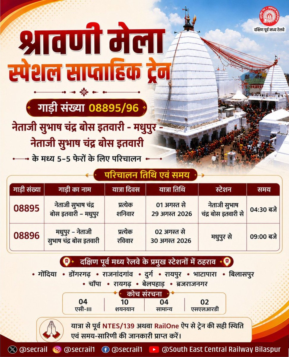 South East Central Railway tweet media