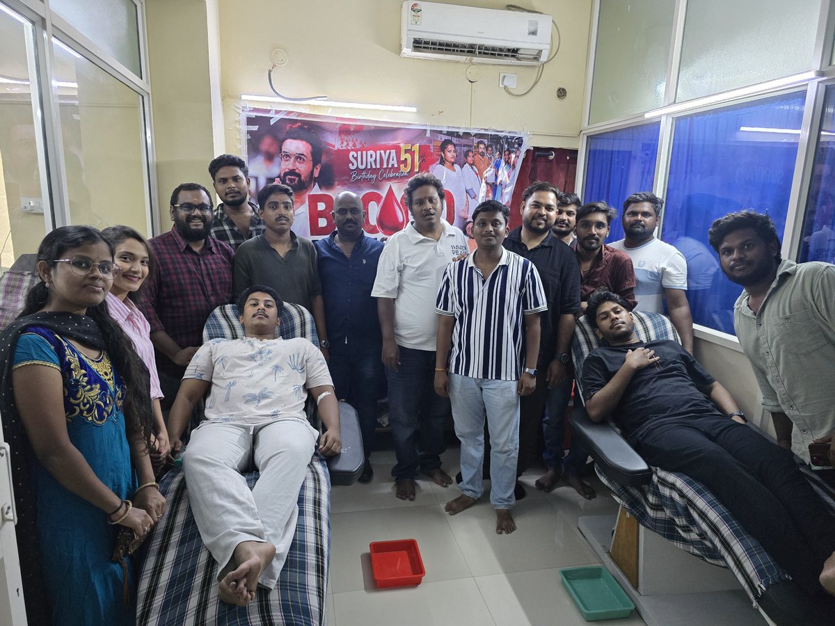OSFC_Telugu's tweet photo. On the occassion of @Suriya_offl Anna 51st Birthday, we Hyderabad SFC organised a blood donation camp today.
We would appreciate &amp; thanks 54 members came forward &amp; donated the blood.
Welfare activities across both the states started from today. @rajsekarpandian
@Suriya_AISFC https://t.co/bUn9xnfFNV