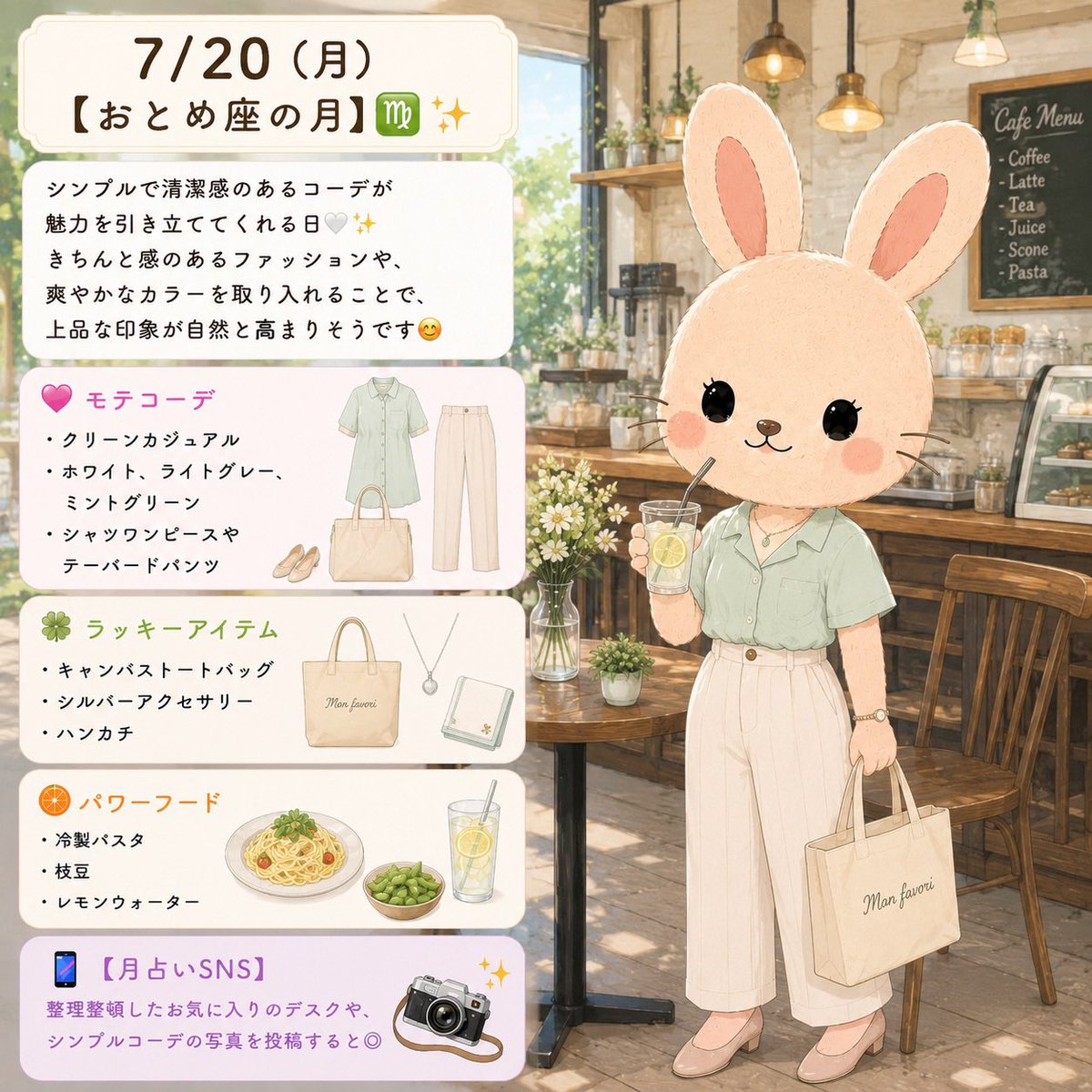 miteneko7's tweet photo. 月占い🌕今週のお月様🌙✨
2026/7/20（月）〜7/26（日）
毎日のアイテムが最強モテコーデ💕

🌕心を整える月のエッセンス 月と寄り添うことで、心のリズムが整い、 毎日が少し軽やかになるでしょう。
普段使っているものも、 月のエッセンスを取り入れることで、 あなただけの「お守り」になってくれます。💕

🌙💕 モテコーデ
ファッションに月のエッセンスを取り入れて、 あなたらしい魅力を輝かせましょう。
🌙🍀 ラッキーアイテム
月の力と寄り添うアイテムが、あなたをそっと守り、幸運を引き寄せてくれます。
🌙🥗 パワーフード
月の恵みをいただいて、心も体も元気に。
美しくキラキラと輝く毎日を応援します。

#ほんとうの星空で星占い
#サイデリアル星占い