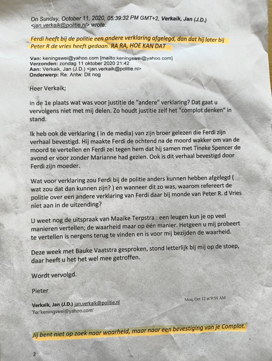 PostmaOne's tweet photo. #Hopelijk gaat iedereen eindelijk inzien dat het fietsscenario in de zaak Marianne Vaatstra uit de duim is gezogen. Het is dan ook voor 95 % zeker dat de onderzoeksleider Jan Verkaik tegen mij en ook in Discovery heeft gelogen. In Nederland kan dat ongestraft, denkt hij...... https://t.co/X9ffAzEEFs