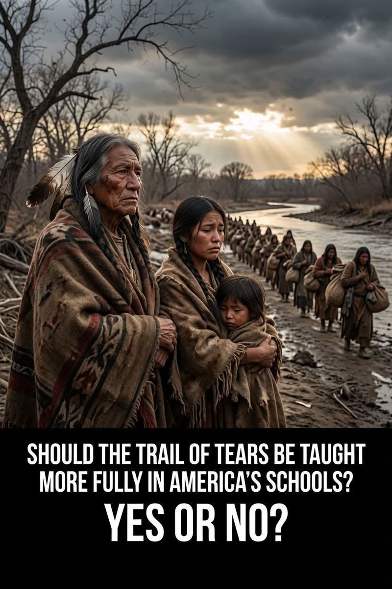 NativeLegacyHub's tweet photo. Should the Trail of Tears be taught more fully in America's schools?

YES OR NO? https://t.co/JdsfIjKj3j