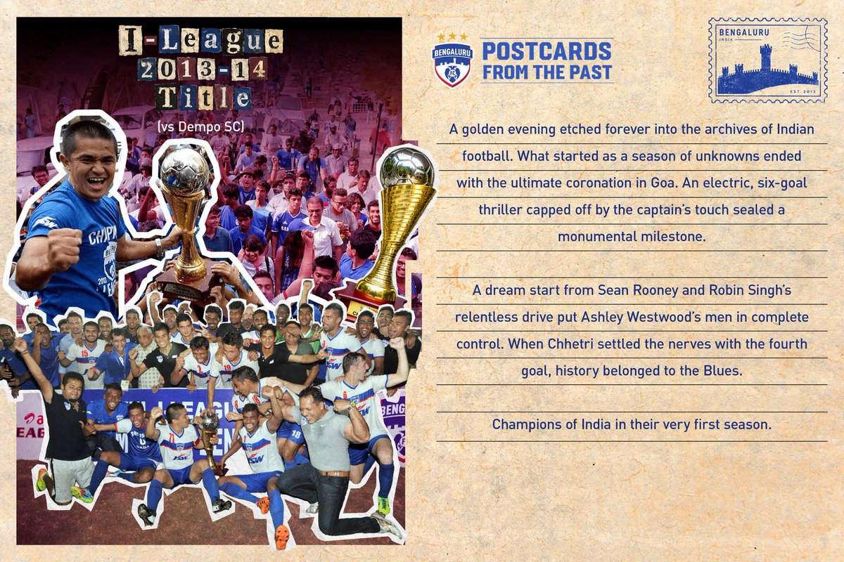 bengalurufc's tweet photo. New city. New winner. The I- League Champions, on debut. ๐
This one will always be special. ๐
#WeAreBFC #PostcardsFromThePast https://t.co/jD5J8jRHr5