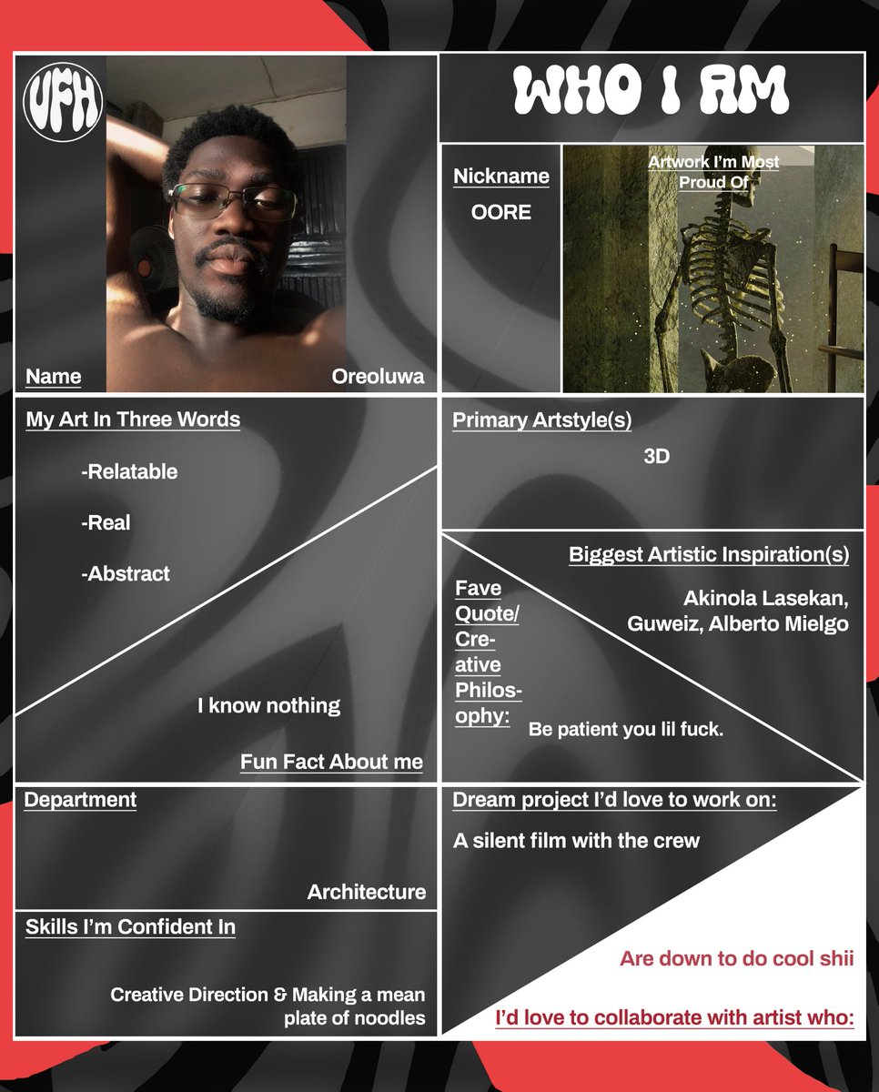 VFunHouse's tweet photo. Get to know our artists:
@Peepen11 
@Isiramen_Gideon 
@oorelash 
@yourdadparadise https://t.co/EcGVE6S0gX