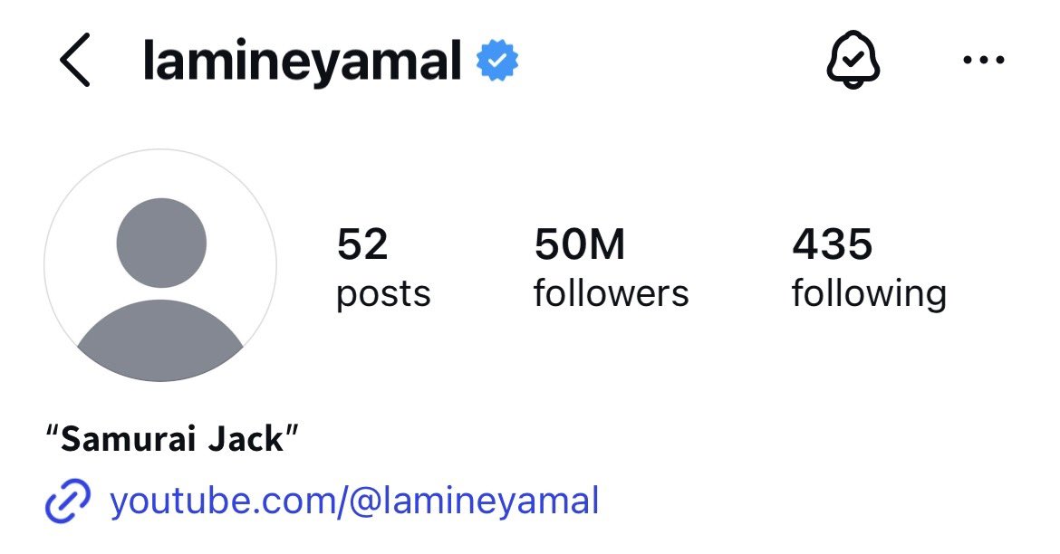 Lamineeyamal__'s tweet photo. Lamine Yamal reaches 50 Million followers on Instagram 👏 https://t.co/HeAjEw2xpm