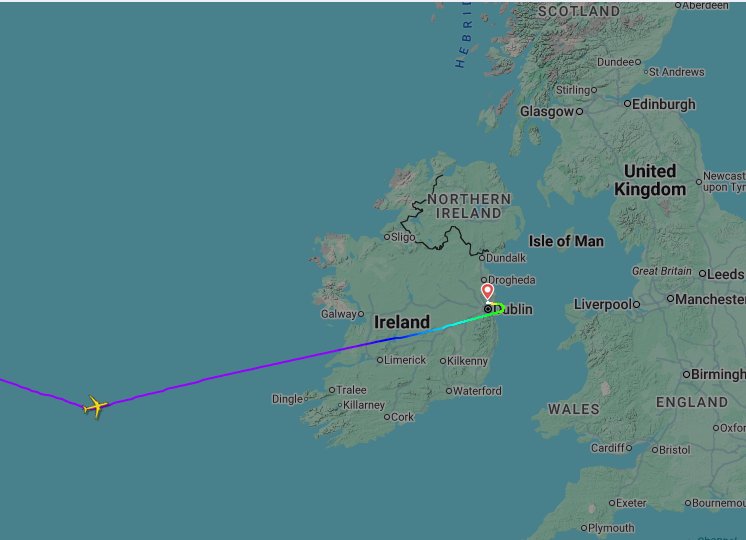 Michaelkelly707's tweet photo. Todays @TurkishAirlines flight #TK32 , a 5 year old Boeing 787-9 Dreamliner , from Atlanta to Istanbul has diverted to #DublinAirport https://t.co/Jj3zm1J1gW
