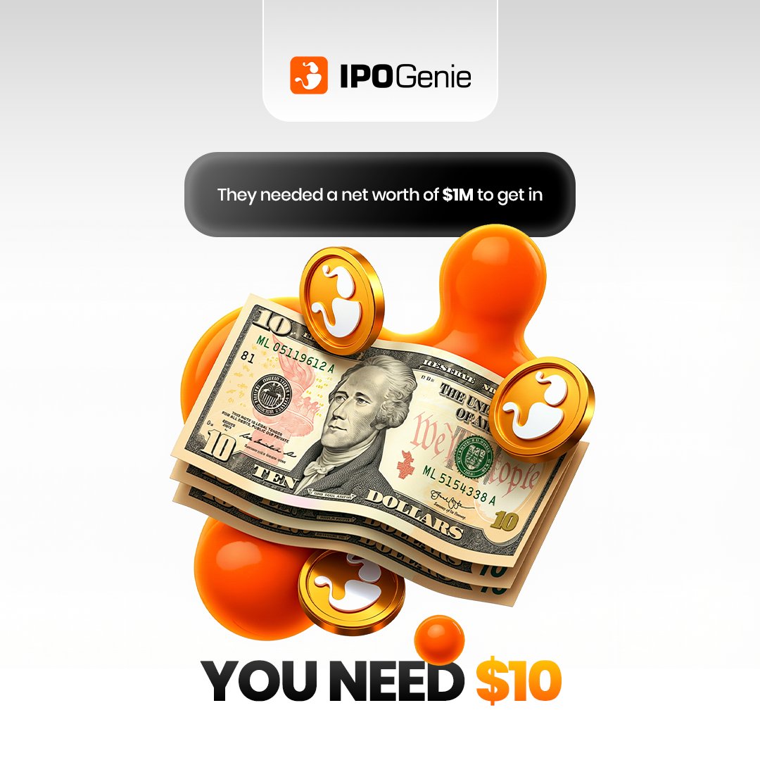 IPOGenie's tweet photo. They needed a $1 million net worth just to get through the door. You need $10.
That is not a typo. That is the entire point.

The accreditation rule that kept retail out of the best private market deals for 90 years has been rendered irrelevant.
The only thing standing between you and the same deals that built generational wealth for insiders is a wallet and a decision. Will you take the step today or regret it later?
Join today:
https://t.co/zC0BreJIVL