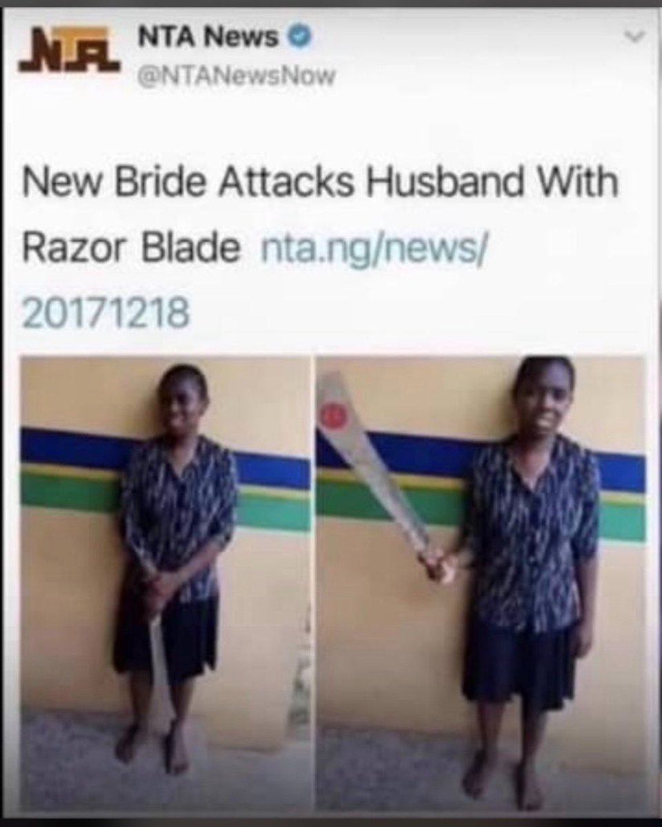 Hey_godwin's tweet photo. Make Una see wetin NTA call razor blade, this newscaster na feminist 🤧 https://t.co/tW9107kqAQ