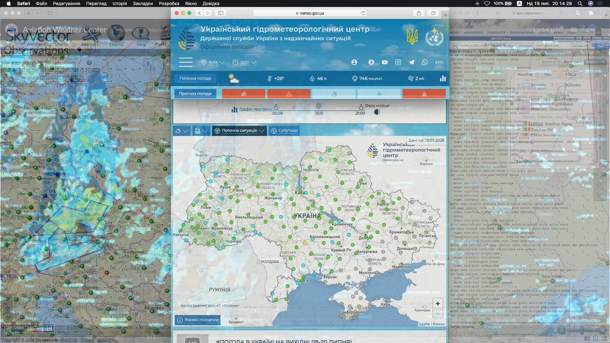 RJt5observatory's tweet photo. https://t.co/ZhU8MMaeu2
🇺🇦✈︎UHMI Reports weather Portal surface 1000/1000hpa   
09/11xxZ 19th,July 2026                               

introduces UHMI Weather portal from the 2022 Український гідрометеорологічний центр ⚠︎Accuweather rainy rader[#P6w #RJt5]  

[AWC/Vietor AWC origins graphs its expands the display area by displaying it s an app using Chrome]  

AWC Metar's results Skyvector with                                                דוח מזג אווירz תעופתי באוקראינה      
Текст, наприклад   джерело зображення, в будовано в кожне зображенн