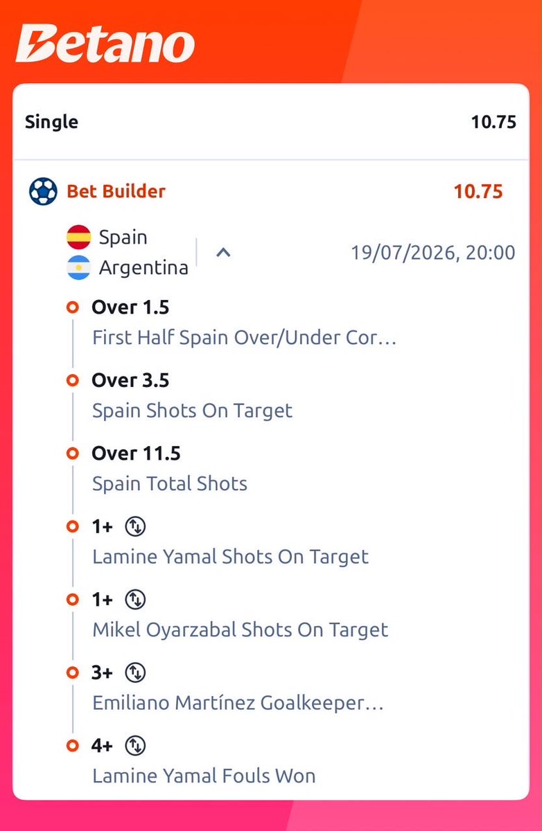 BerryYNWA1's tweet photo. Spain 🇪🇸 VS Argentina 🇦🇷

Betano  Betbuilder special  🏆💰
100 odds - Y3KAXRK5
10 odds - XDVCH4C8

BETANO ✴️🏵️🉑

Register on BETANO 🍊🍊🍊
✴️ USE PromoCode - BERRY

Get welcome bonus up to #200,000

link below ⬇️ 🔗🔗🔗

https://t.co/7hLat2bRgH https://t.co/ayeRdUyOtP