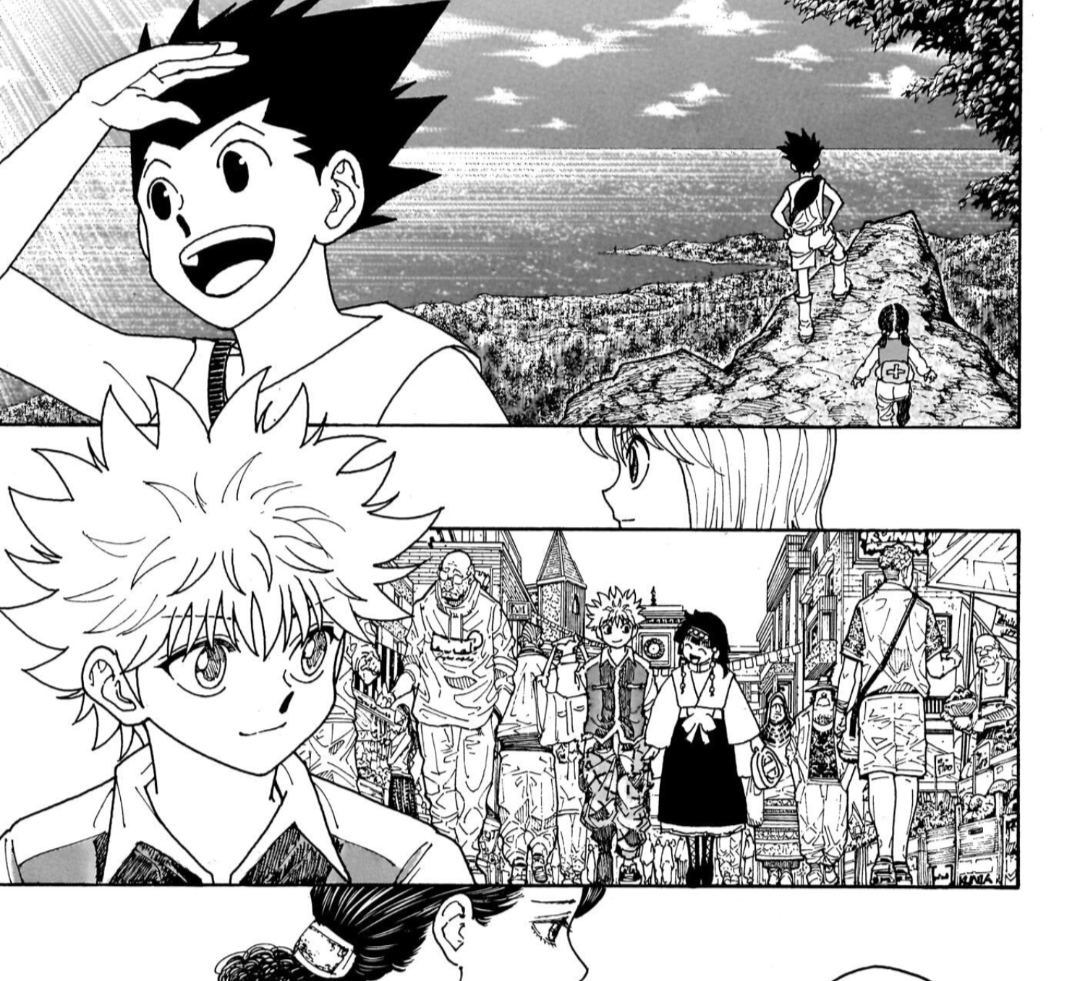 HUNTER_GUIDE_'s tweet photo. 少し大人びたゴンとキルアが414話で再登場。主人公が長期間登場しない漫画のギネス記録になれそう。

【最後に登場した日】
ゴン　2014年7月　345話　12年前
キルア　2012年3月　338話　14年4か月前
ノウコ　1998年3月　1話　28年4か月前
#hxh https://t.co/m2LOS26plC
