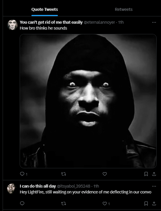 DavidHolyb83281's tweet photo. @eternalannoyer it's also crazy that jellytrap follows the 2 account that quote-tweeted my post, harassing me for calling him out for how stupid he is. you couldn't have made the alts more obvious if you tried, you loser. https://t.co/aCyYADoQtb