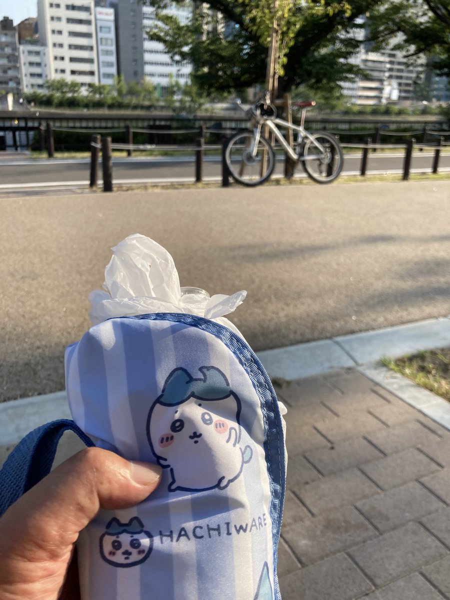 えぐいほど汗かいたので中之島公園の水道で水浴び＆氷水のむ。 気持ち