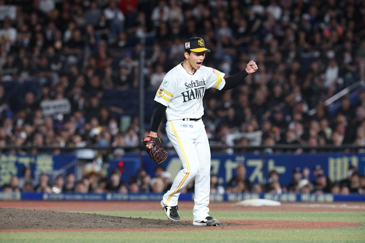 takafullc2's tweet photo. たかほーーーーー！！！！！

前田悠伍投手が7回無失点の好投で無傷の7勝目！！！

牧原大成選手が先制の適時二塁打！！

柳田悠岐選手が2点適時打で追加点！！！

松本裕樹投手、杉山一樹投手のリレーでリードを守りました！！！

カード勝ち越し！！！！！

#sbhawks #鷹フル https://t.co/FvN7uUrn49