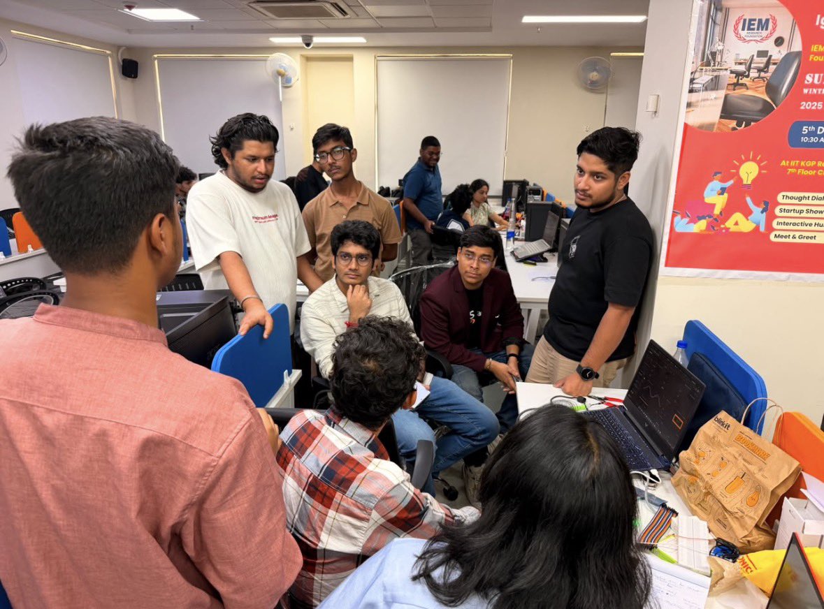 SoumikBaksi's tweet photo. Returned to my alma mater as a Judge & Mentor for #Citadel1 hackathon at @IITKgp research centre Newton organised by IEMUEM group. The level of projects blew me away RWAs tokenisation, Agentic AI end apps, hardware automation, and so much more. The future is in great hands.

A special moment was sharing the stage with @s_oumyadip da, the person who inspired me to start my journey in software development, AI/ML & Web3. Never imagined I’d one day be co-judging alongside him.

Even better, I got to mentor alongside my juniors @rioawsm, @iamanirbanbasak & others too. Three generations of builders, all giving back together.

Huge kudos to the entire organizing team for putting together such an incredible hackathon. 🚀